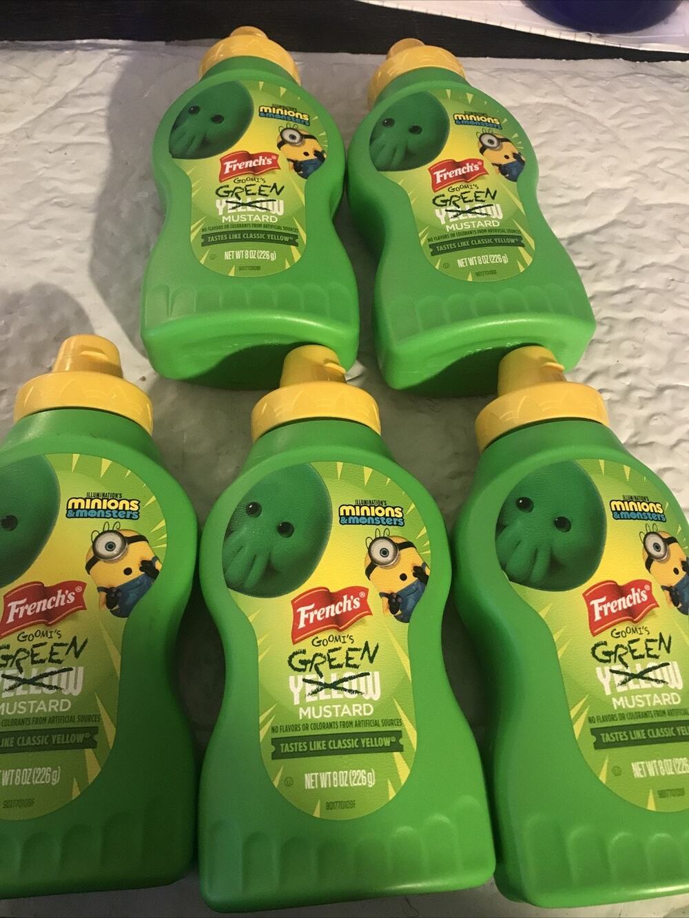 French’s Minions And Monsters Limited Edition Green Mustard Bottle New Lot Of 5